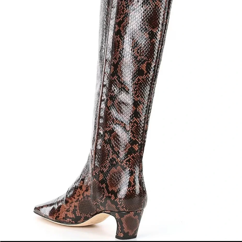 NEW Antonio Melani Snake Patent Leather Standard Tall Dress Boot Size 6 - Picture 5 of 15